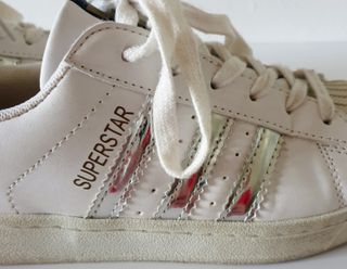 Adidas Superstar kids size 23 Silver Stripes Class