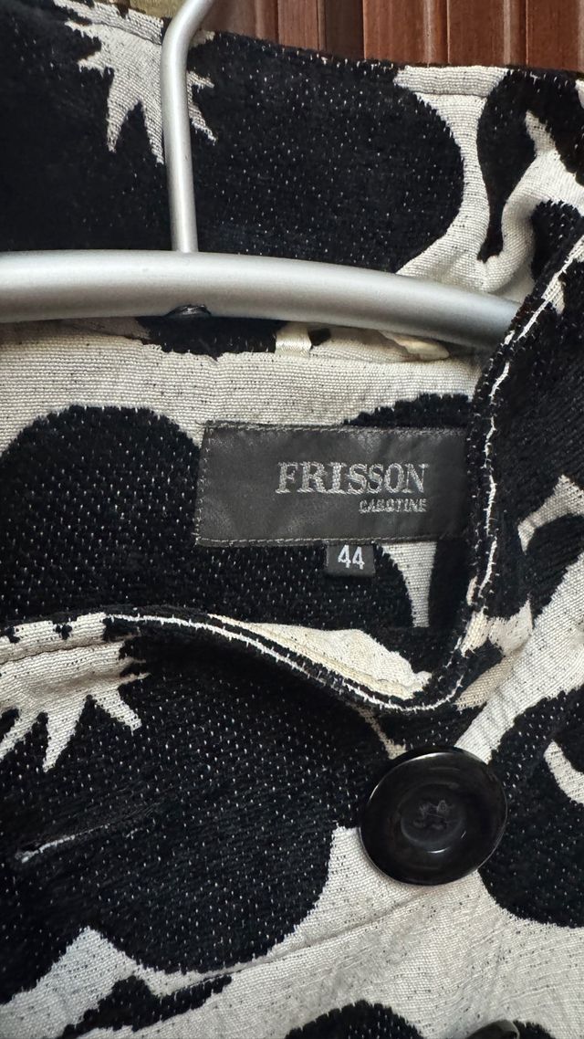 Chaqueta Friesso flores blanco-negro M