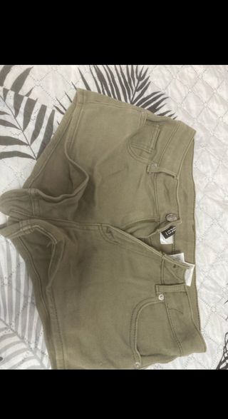 Shorts tejanos tiro bajo - Verde oliva