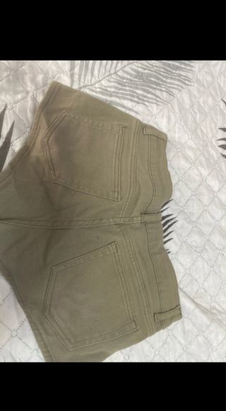 Shorts tejanos tiro bajo - Verde oliva