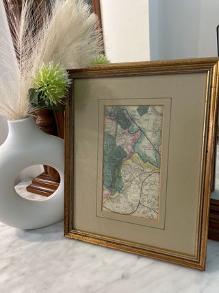 Mapa antiguo Windsor enmarcado dorado