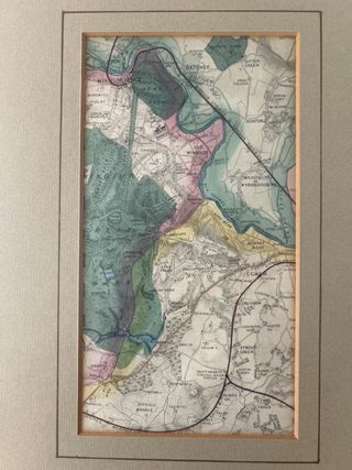 Mapa antiguo Windsor enmarcado dorado