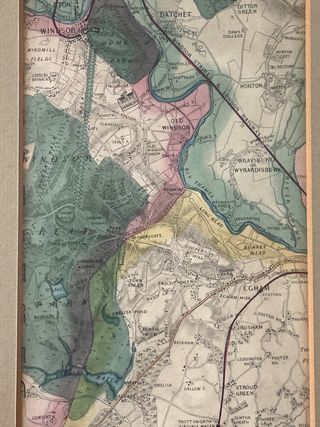 Mapa antiguo Windsor enmarcado dorado