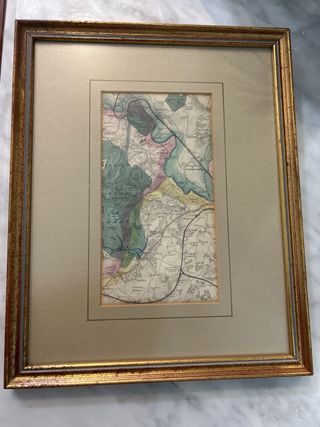 Mapa antiguo Windsor enmarcado dorado