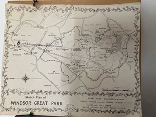 Mapa antiguo Windsor enmarcado dorado