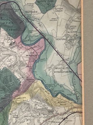 Mapa antiguo Windsor enmarcado dorado