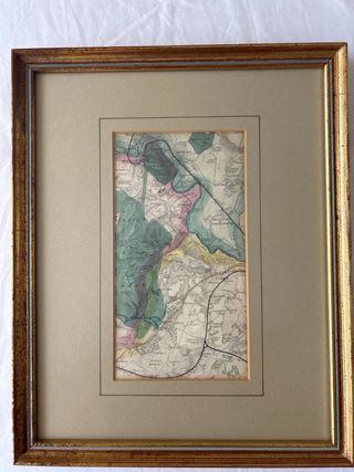 Mapa antiguo Windsor enmarcado dorado