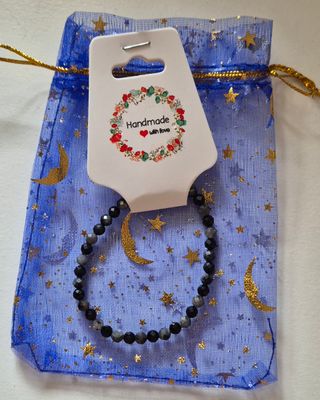 Pulsera de protección obsidiana y labradorita