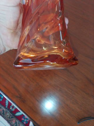 Vaso a fiamma vetro rosso arancio