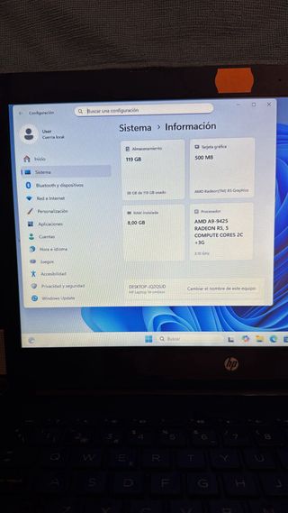 HP Laptop 14-cm0002ns Negro