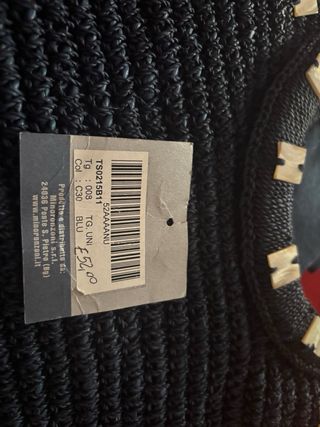 Borsa paglia blu - Tracolla intrecciata