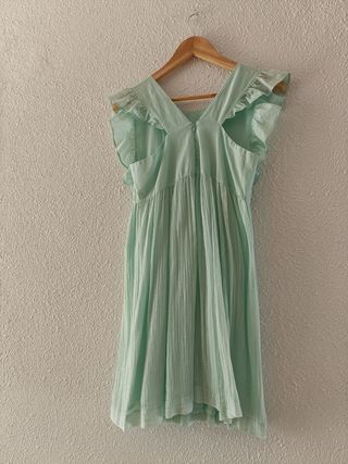 Vestido niña verde - algodón