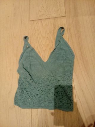 Top crochet turquesa