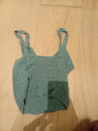 Top crochet turquesa