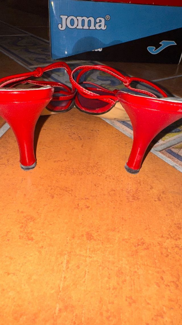 Sandalias rojas tacón MS