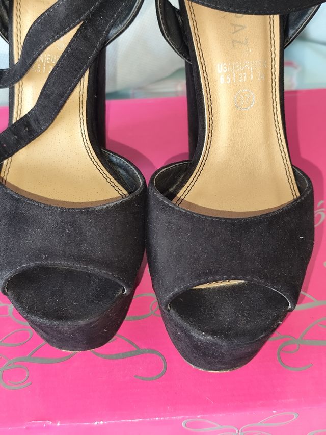 Sandalias plataforma negras 37