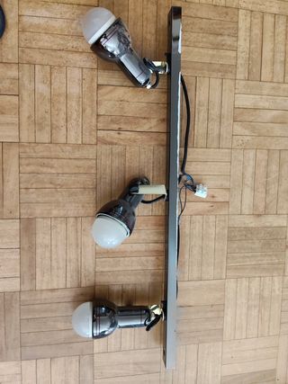 Lampara 3 focos metalica negra