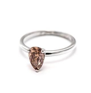 Anillo solitario diamante marrón. OFERTA 