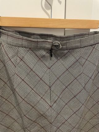 Mini Falda cuadros Zara marrón-gris