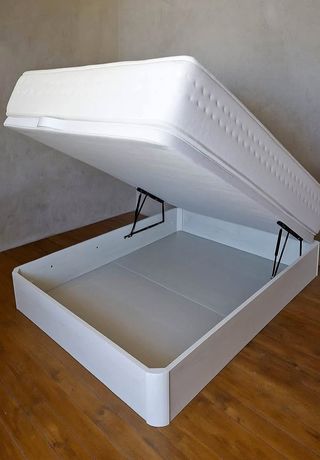 Cama madera + cabecero tapizado