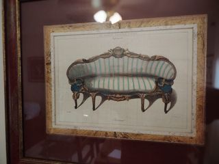 Cuadro antiguo sofá estilo Luis XV