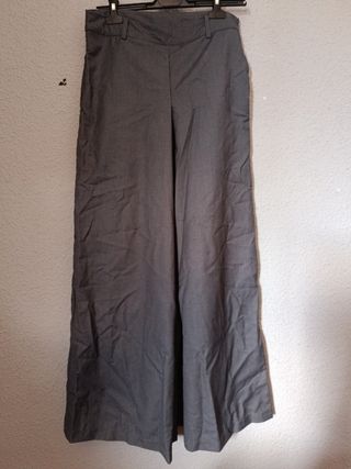 Pantalón vestir gris - Wide Leg