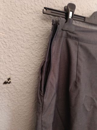 Pantalón vestir gris - Wide Leg
