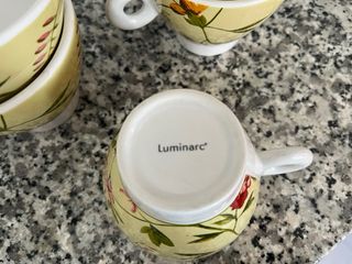 6 Tazas Café - Flores Beige