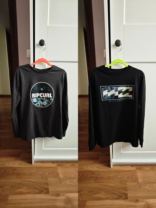 2 Camisetas manga larga: Rip Curl & Billabong