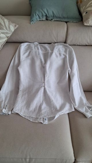 Blusa lino algodón blanca M