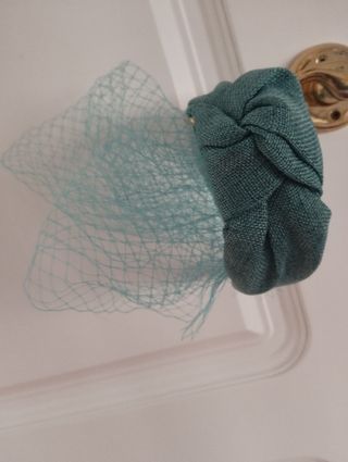 Diadema tocado redecilla verde agua