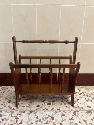 Revistero madera vintage marrón