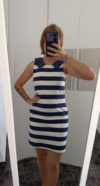 Vestido rayas marineras blanco-azul