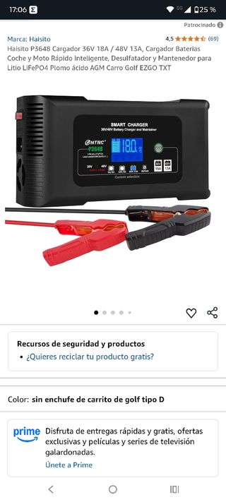 Cargador Haisito P3648 36V/48V