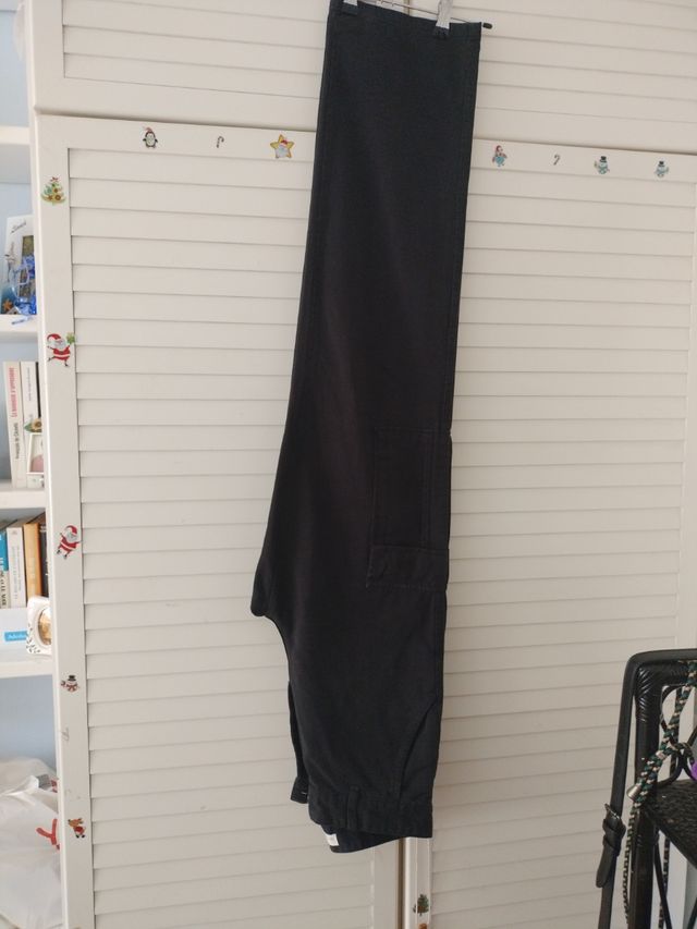 2 Pantalones Cargo - S/36/8 - Negro y Beige