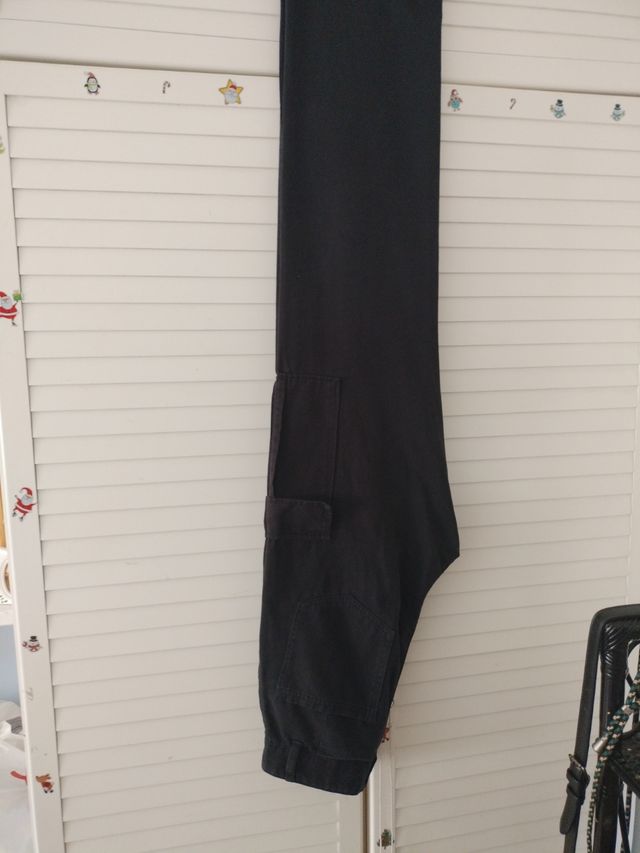 2 Pantalones Cargo - S/36/8 - Negro y Beige