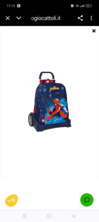 Mochila Spiderman + carro de ruedas grande