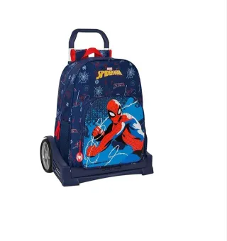 Mochila Spiderman + carro de ruedas grande