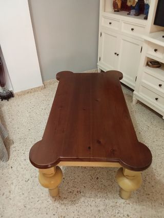 Mesa centro madera - beige y marrón