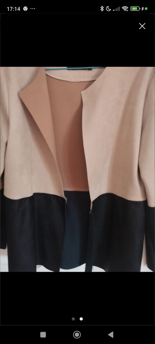 Chaqueta bicolor beige-negro