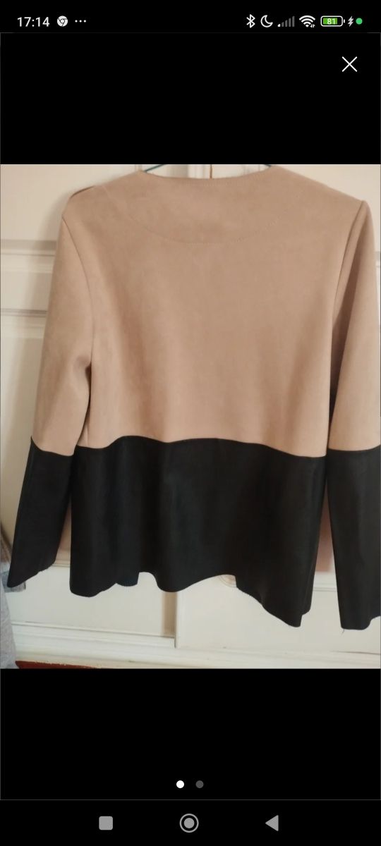 Chaqueta bicolor beige-negro