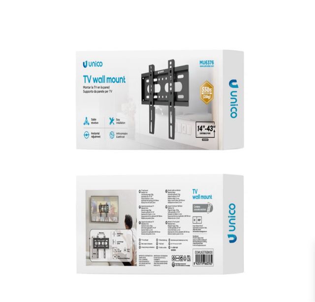 Soporte TV Unico 14-43" - Negro NUEVO