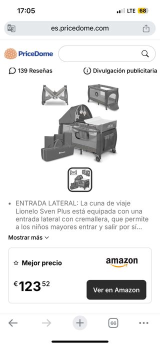 Cuna viaje Lionelo Sven Plus
