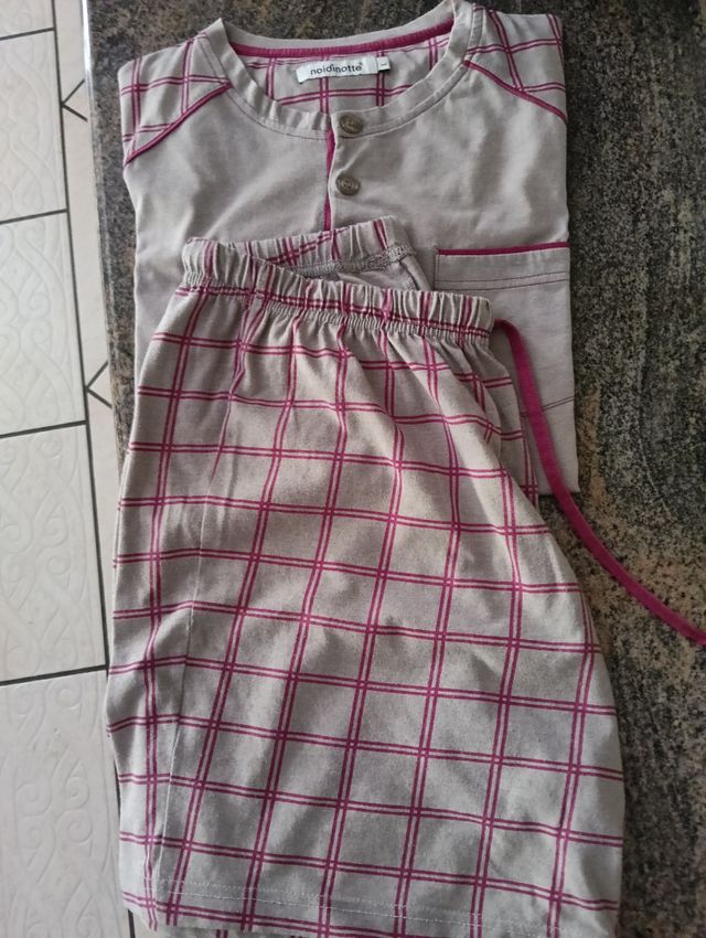 Pigiama noidnotte beige rosa a righe