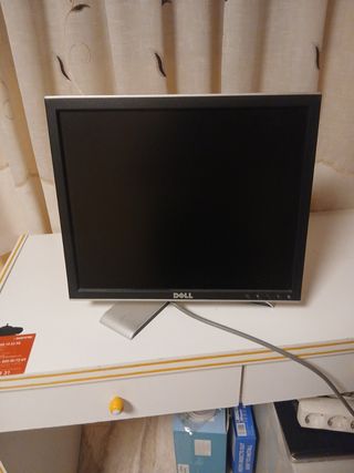 Monitor DELL - Pantalla negra, marco plata