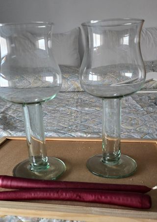 Candelabros cristal - 2uds,las dos velas de regalo