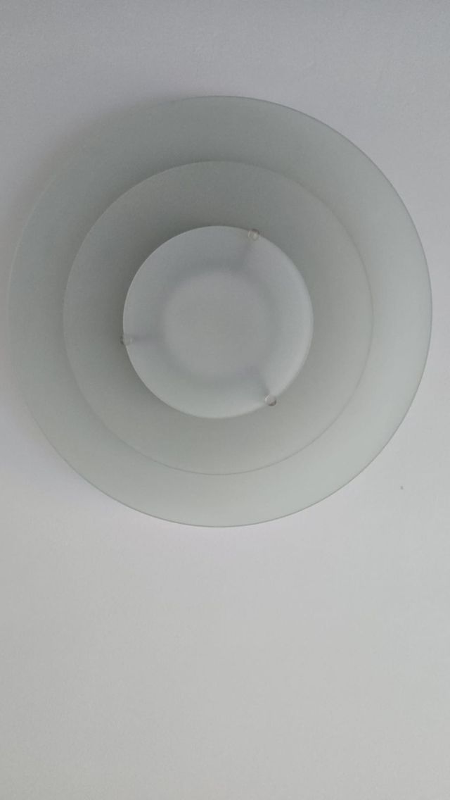 Plafoniera vetro bianco-argento