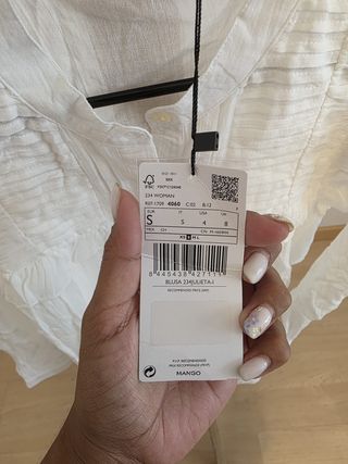 Blusa Mango blanca talla S