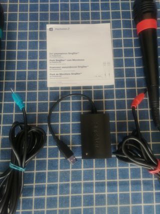 PS2 MICRÓFONOS SINGSTAR+ MANUAL. ORIGINAL COMPLETO
