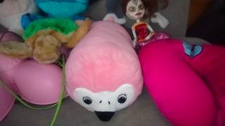 Lote de Peluches,Muñeca y lampara de flor